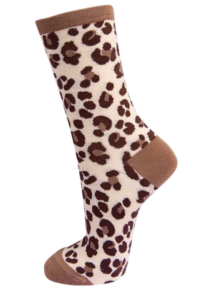 Bambus strømper leopard, dame, fra Sock Talk