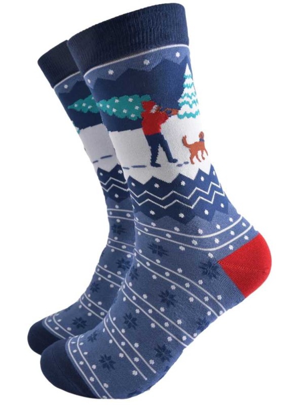 Bambus strømper juletræ og hund, herre, fra Sock Talk