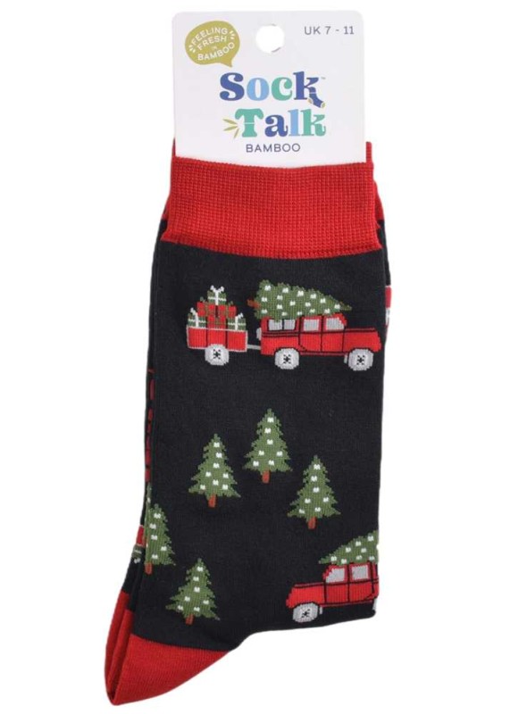 Bambus strømper juletræ på bil, herre, fra Sock Talk