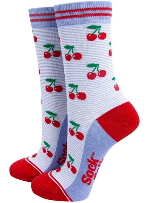 Bambus strømper kirsebær, dame, fra Sock Talk