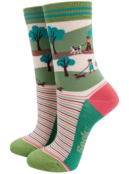 Bambus strømper dame med hunde, fra Sock Talk