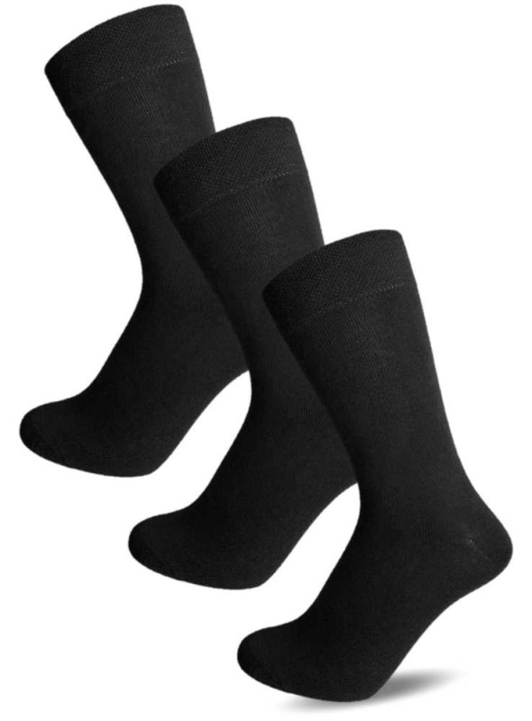3 PAK bambus strømper sort 34-48 fra LuxSocks model Regular