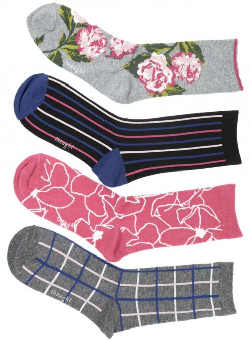 Gaveæske 4 par bambusstrømper dame, Helene fra Thought