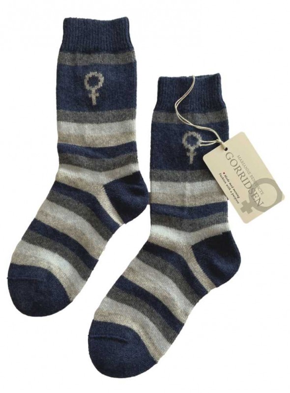 Uldstrømper Cashmere-Mix stribet fra Gorridsen Design